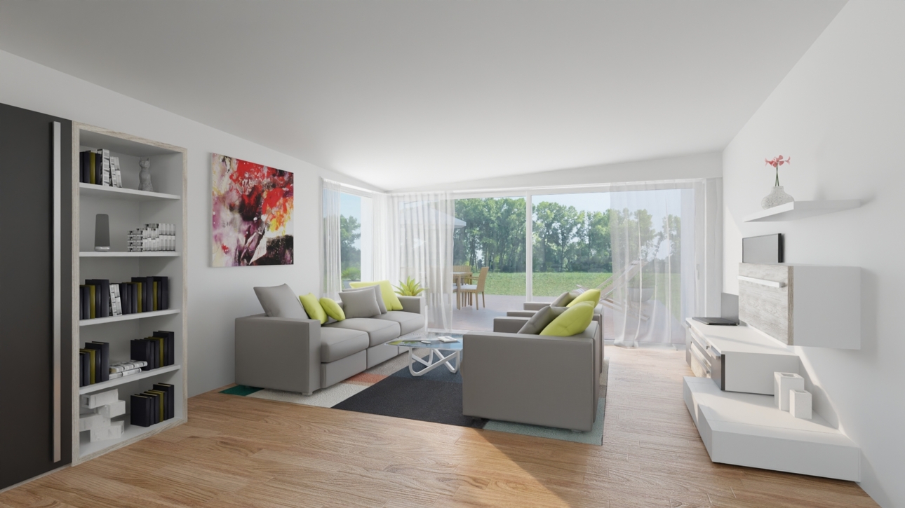Wohnzimmer, Blick Terrasse