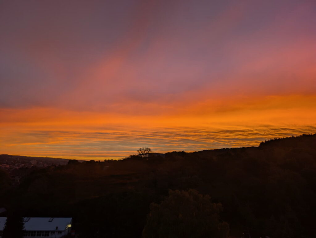 Sonnenaufgang aus dem Schlafzimmer